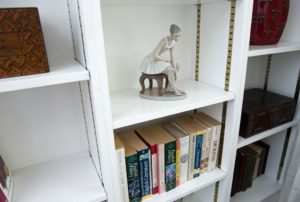 Detail of living room bookcase
