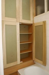 Custom made bathroom storage cupboard