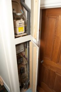 Curved edge utility cupboard