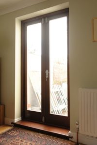 Custom built French doors in Sapele