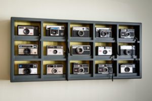 Custom built camera display cabinet