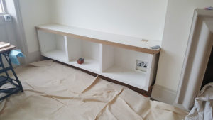 Custom made bookcase under construction