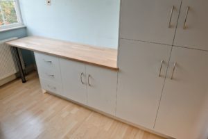 Study area and storage for bedroom