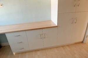 Study area and storage for bedroom