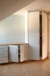 Study area and storage for bedroom