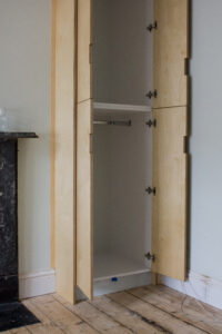 Birch plywood wardrobe interior