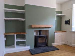 Fitted alcove units and shelves
